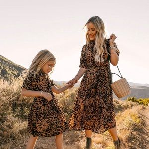 Ivy city leopard dress / mommy and me set ADULT Dress only